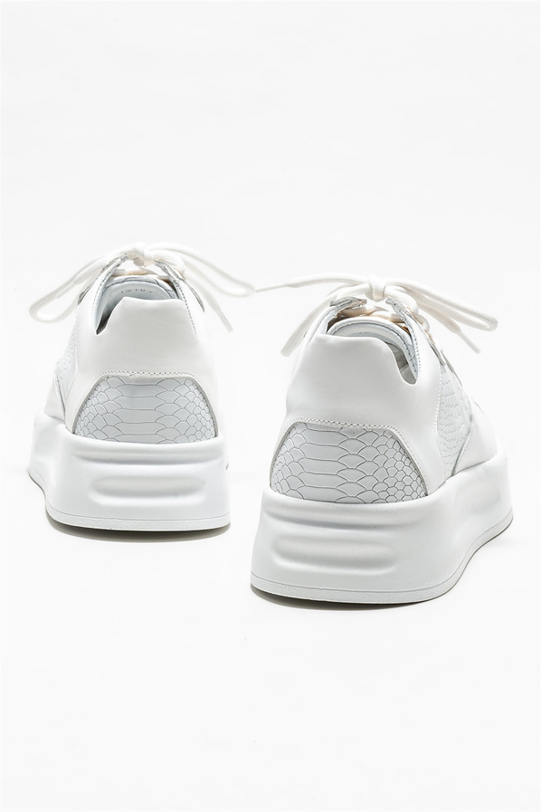 Beyaz deri erkek spor ayakkabı - Elle Shoes