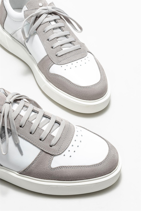 Beyaz deri erkek spor ayakkabı - Elle Shoes