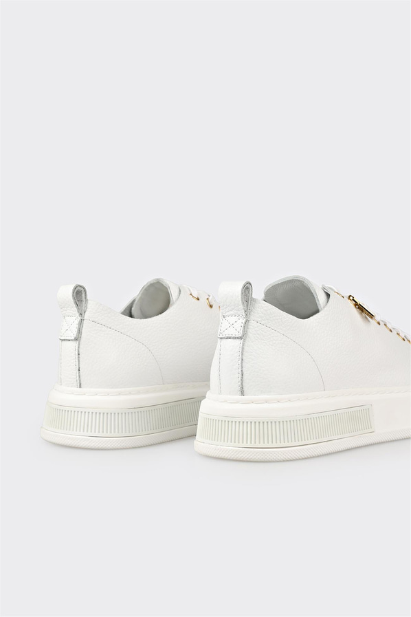 Beyaz Deri Erkek Spor Ayakkabı