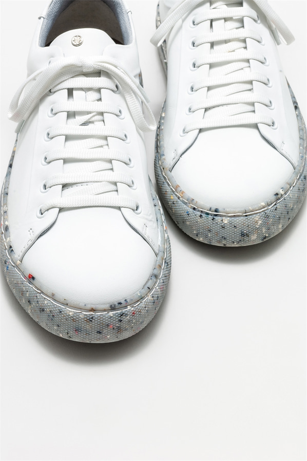 Beyaz deri erkek spor ayakkabı - Elle Shoes