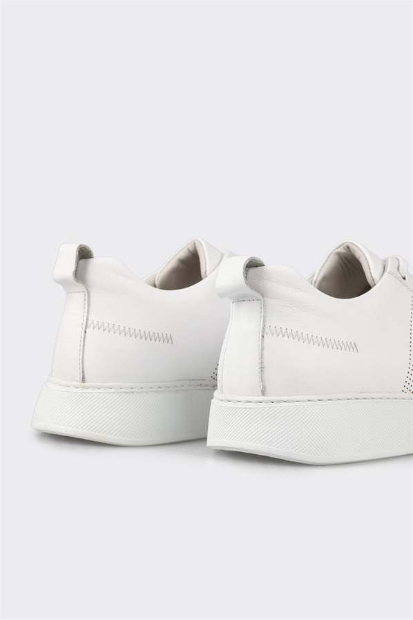 Beyaz Deri Erkek Spor Ayakkabı