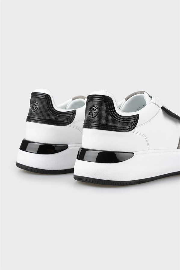 Beyaz deri erkek spor ayakkabı - Elle Shoes