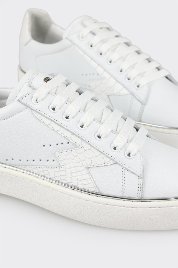 Beyaz Deri Erkek Spor Ayakkabı