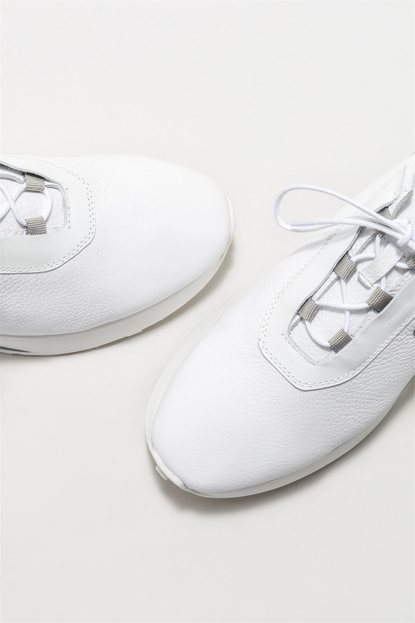 Beyaz deri erkek spor ayakkabı - Elle Shoes
