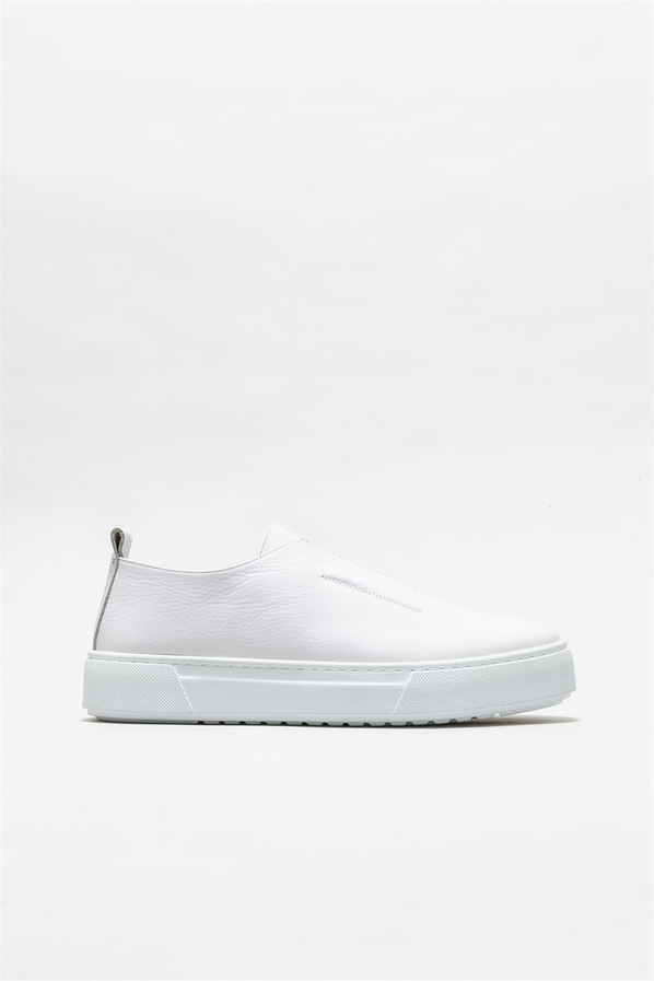 Beyaz deri erkek spor ayakkabı - Elle Shoes