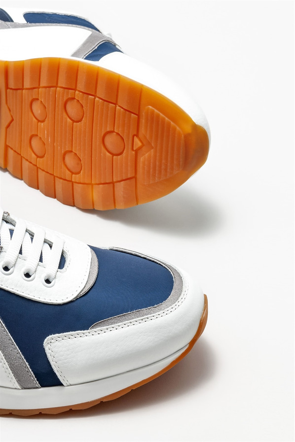 Beyaz deri erkek spor ayakkabı - Elle Shoes