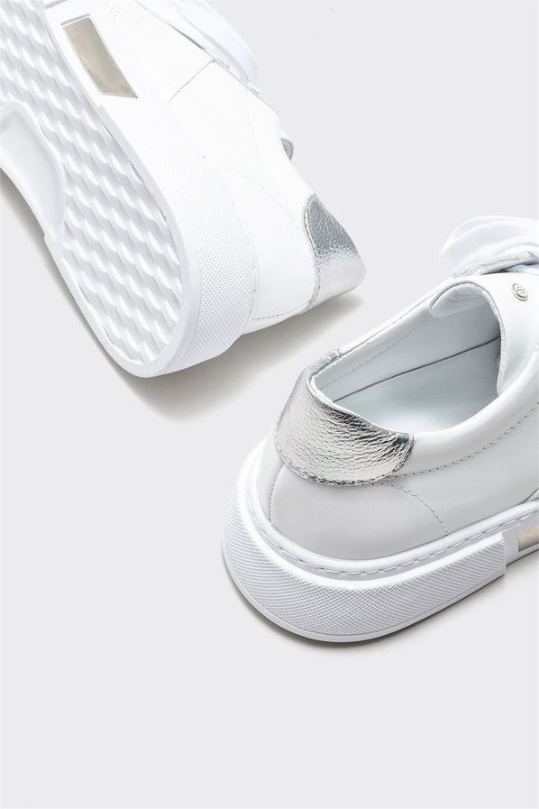 Beyaz deri erkek spor ayakkabı - Elle Shoes