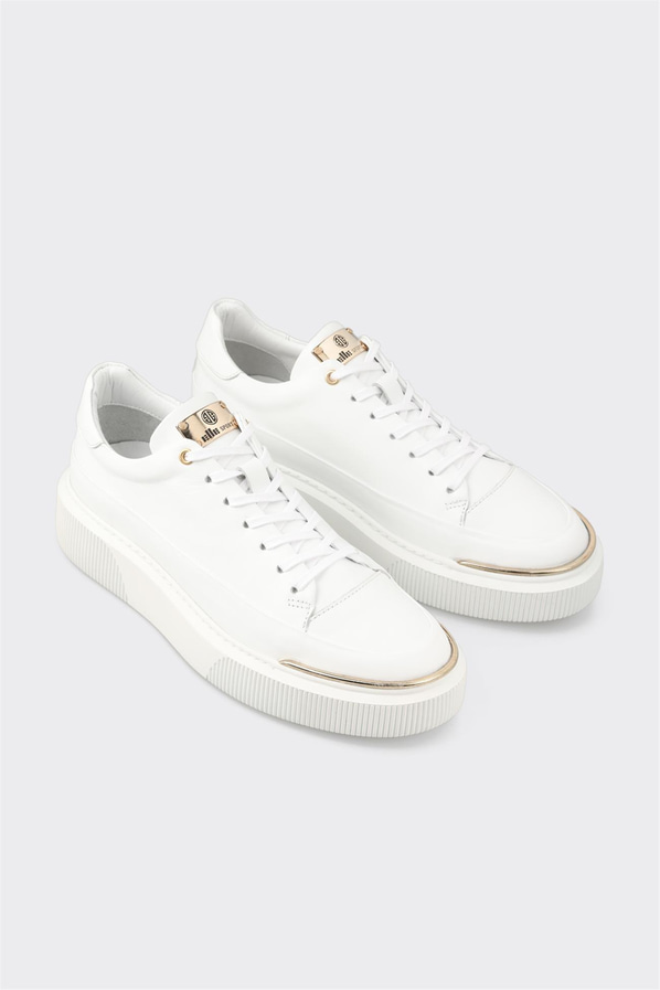 Beyaz Deri Erkek Spor Ayakkabı