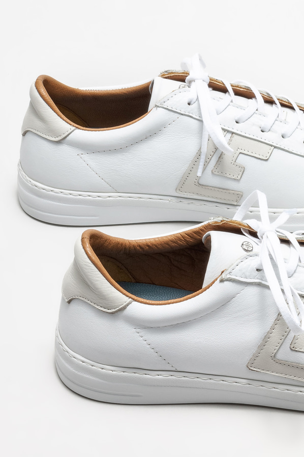 Beyaz deri erkek spor ayakkabı - Elle Shoes