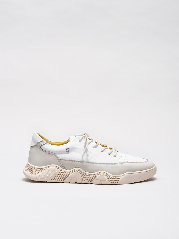 Beyaz deri erkek spor ayakkabı - Elle Shoes