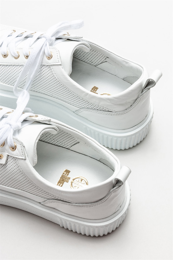 Beyaz Deri Erkek Spor Ayakkabı