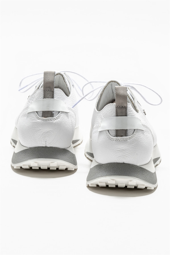 Beyaz deri erkek spor ayakkabı - Elle Shoes