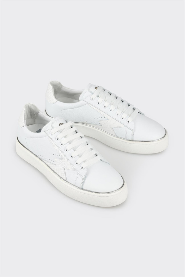 Beyaz Deri Erkek Spor Ayakkabı