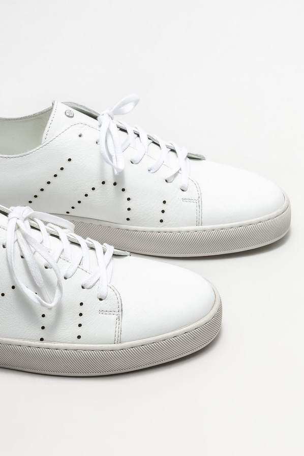 Beyaz deri erkek spor ayakkabı - Elle Shoes