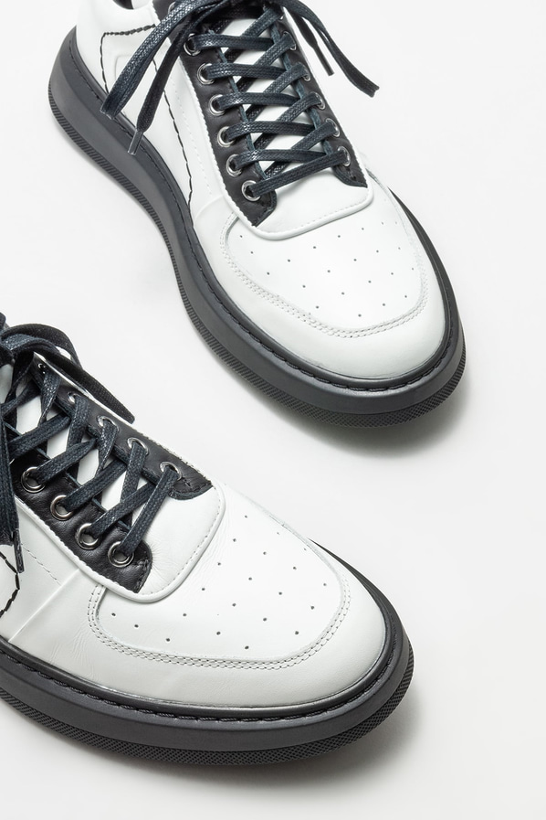 Beyaz deri erkek spor ayakkabı - Elle Shoes