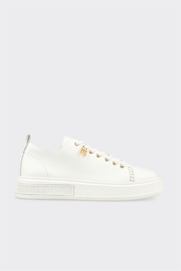 Beyaz deri erkek spor ayakkabı - Elle Shoes