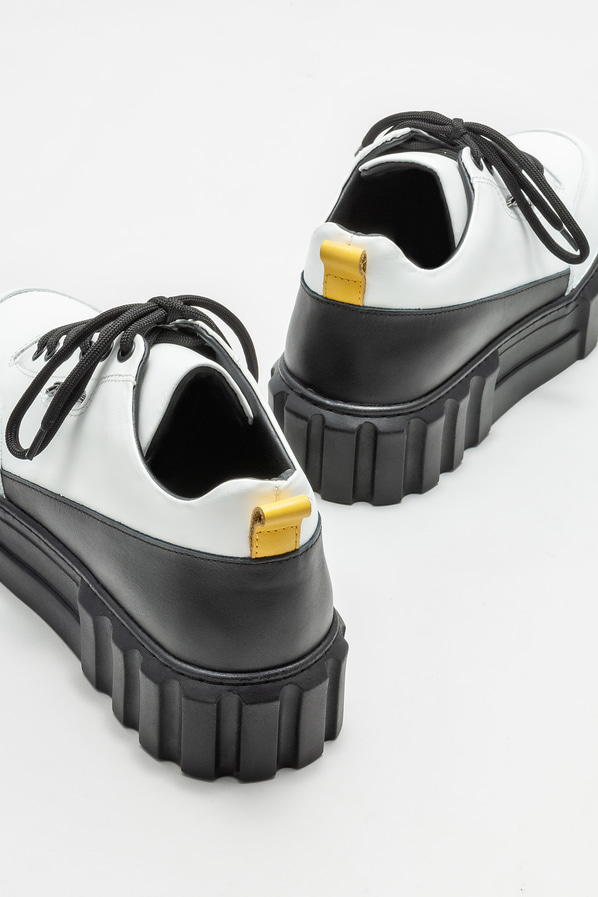 Beyaz deri erkek spor ayakkabı - Elle Shoes