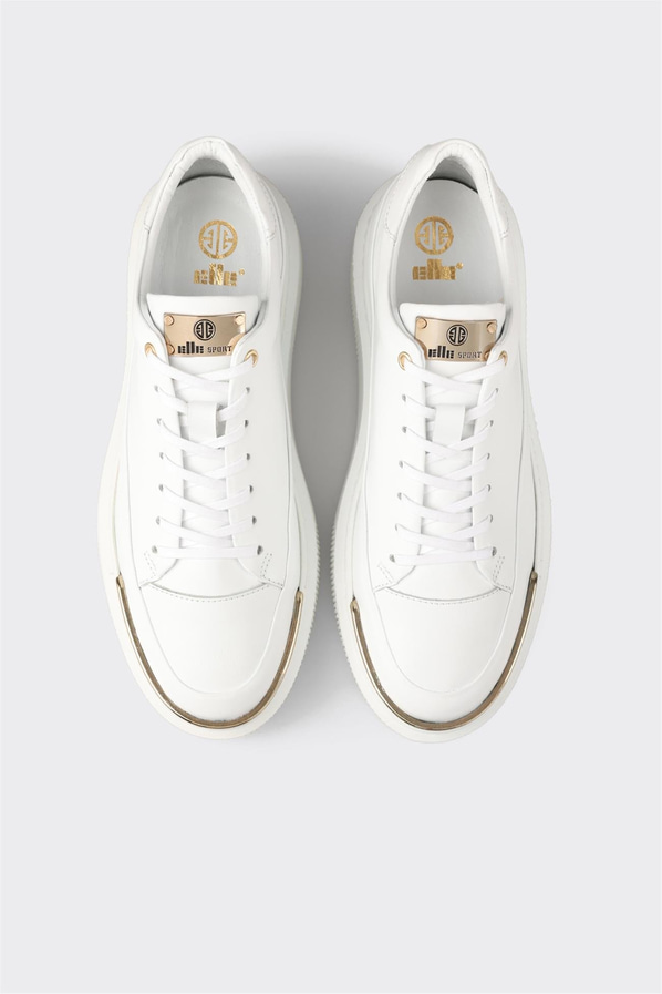 Beyaz Deri Erkek Spor Ayakkabı