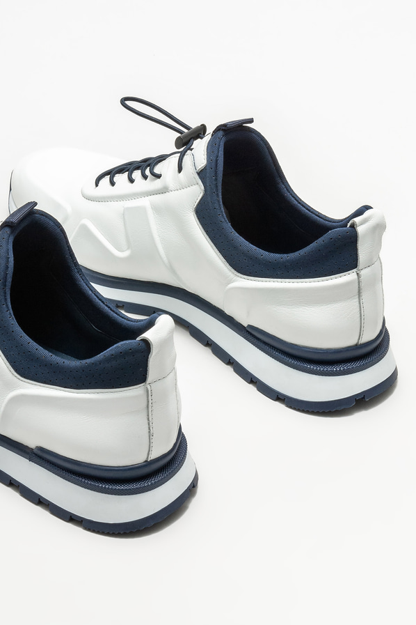 Beyaz deri erkek spor ayakkabı - Elle Shoes