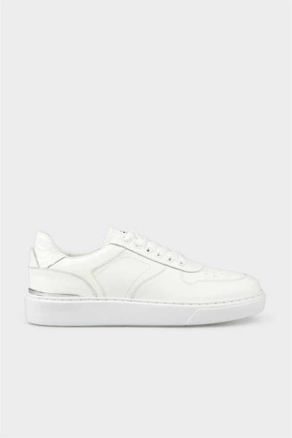 Beyaz deri erkek spor ayakkabı - Elle Shoes