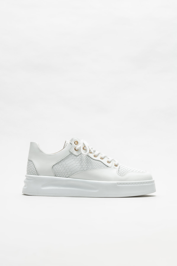 Beyaz deri erkek spor ayakkabı - Elle Shoes
