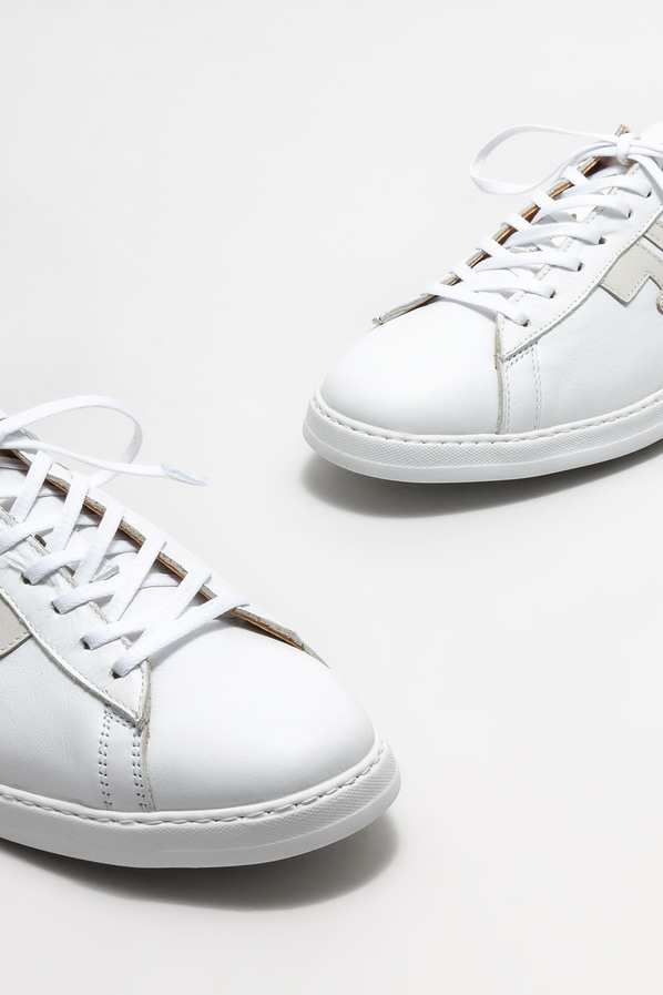 Beyaz deri erkek spor ayakkabı - Elle Shoes