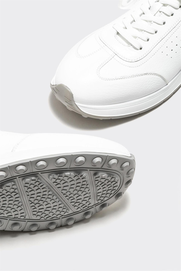 Beyaz deri erkek spor ayakkabı - Elle Shoes