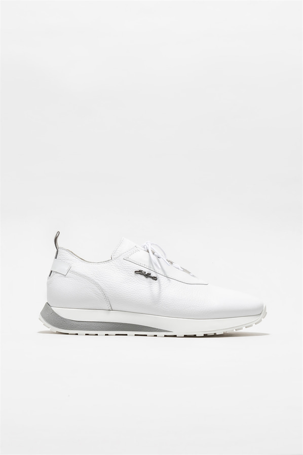 Beyaz deri erkek spor ayakkabı - Elle Shoes