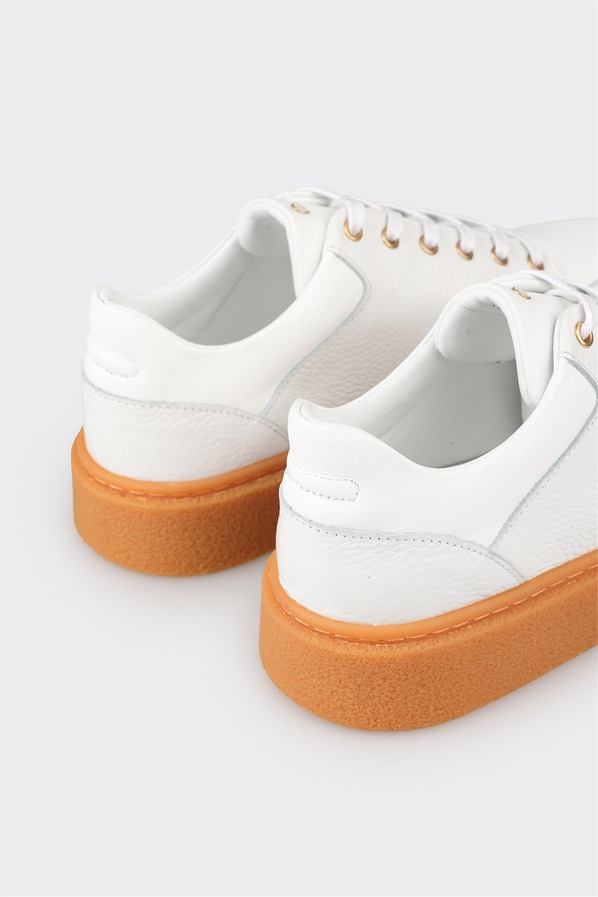 Beyaz deri erkek spor ayakkabı - Elle Shoes