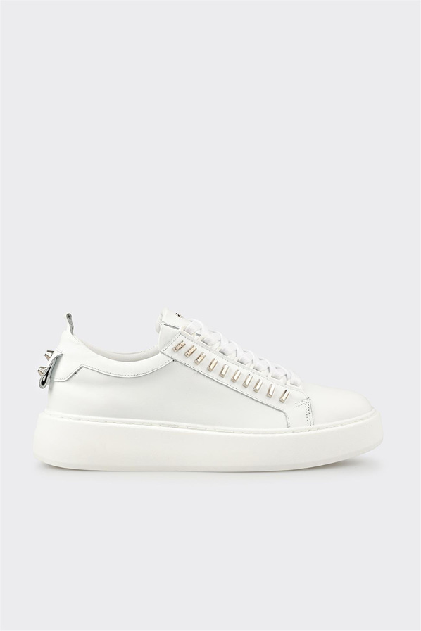 Beyaz Deri Erkek Spor Ayakkabı