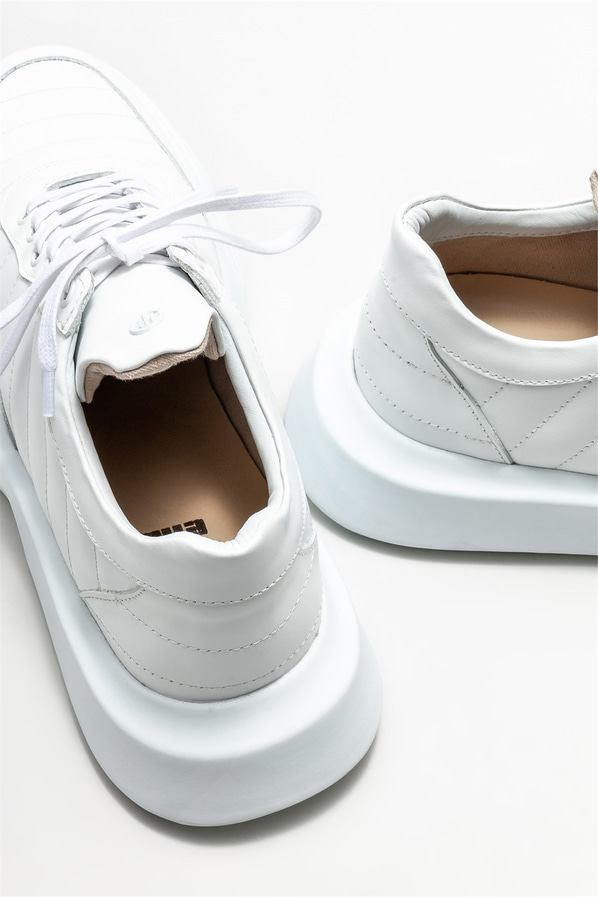Beyaz deri erkek spor ayakkabı - Elle Shoes