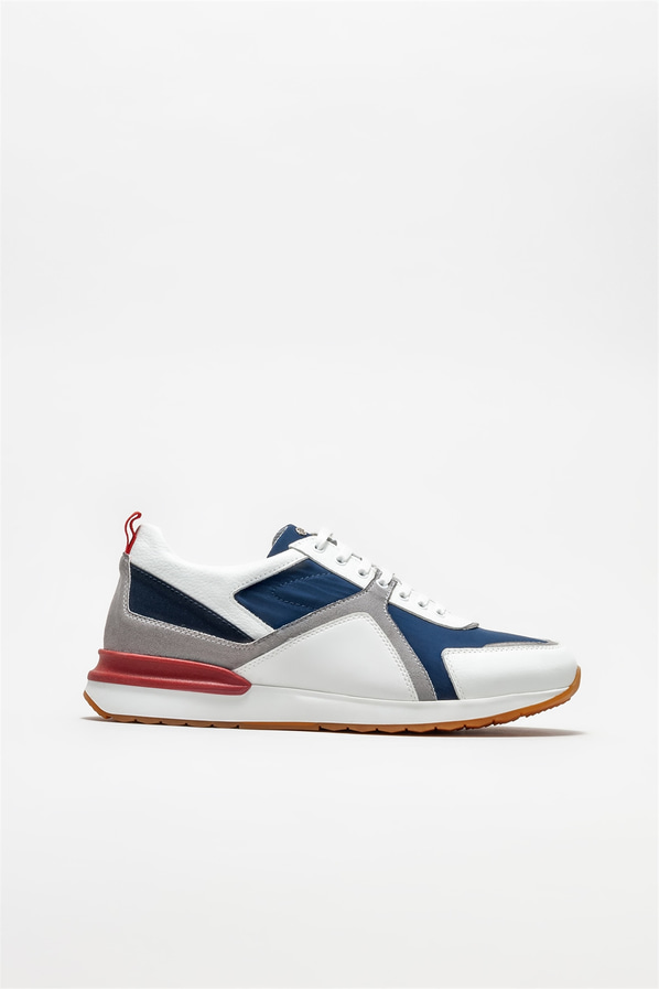 Beyaz deri erkek spor ayakkabı - Elle Shoes