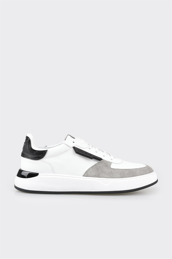 Beyaz deri erkek spor ayakkabı - Elle Shoes