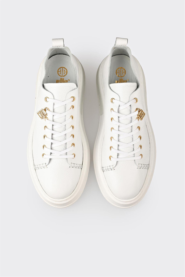 Beyaz Deri Erkek Spor Ayakkabı