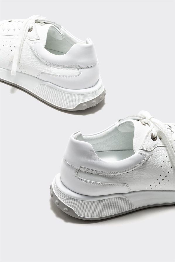 Beyaz deri erkek spor ayakkabı - Elle Shoes