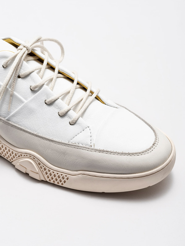 Beyaz deri erkek spor ayakkabı - Elle Shoes