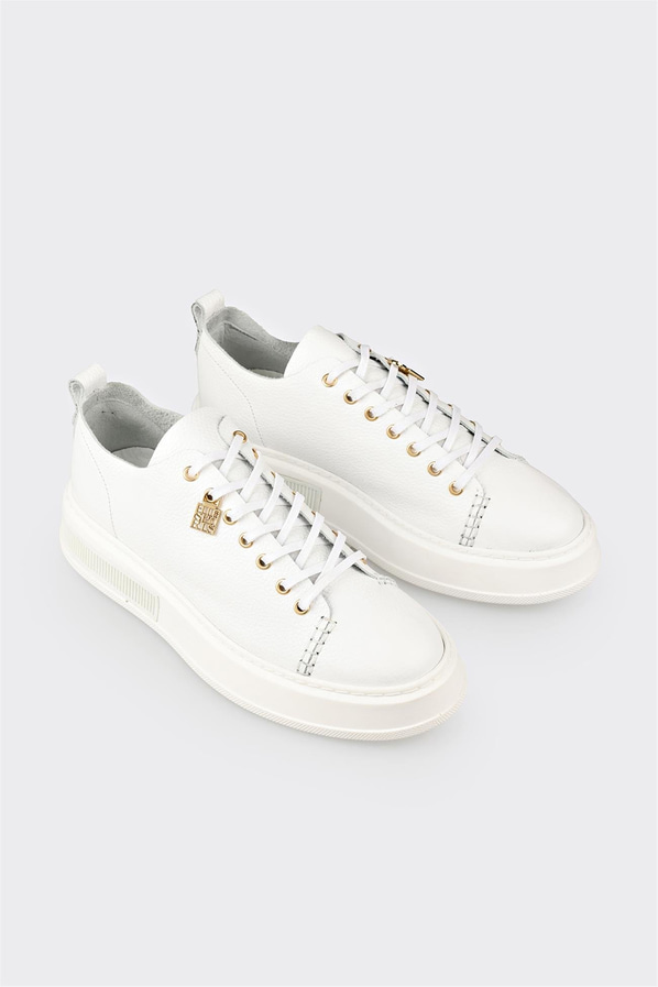 Beyaz Deri Erkek Spor Ayakkabı