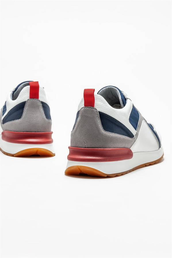 Beyaz deri erkek spor ayakkabı - Elle Shoes