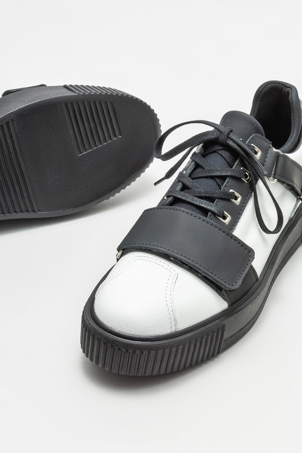 Beyaz deri erkek spor ayakkabı - Elle Shoes