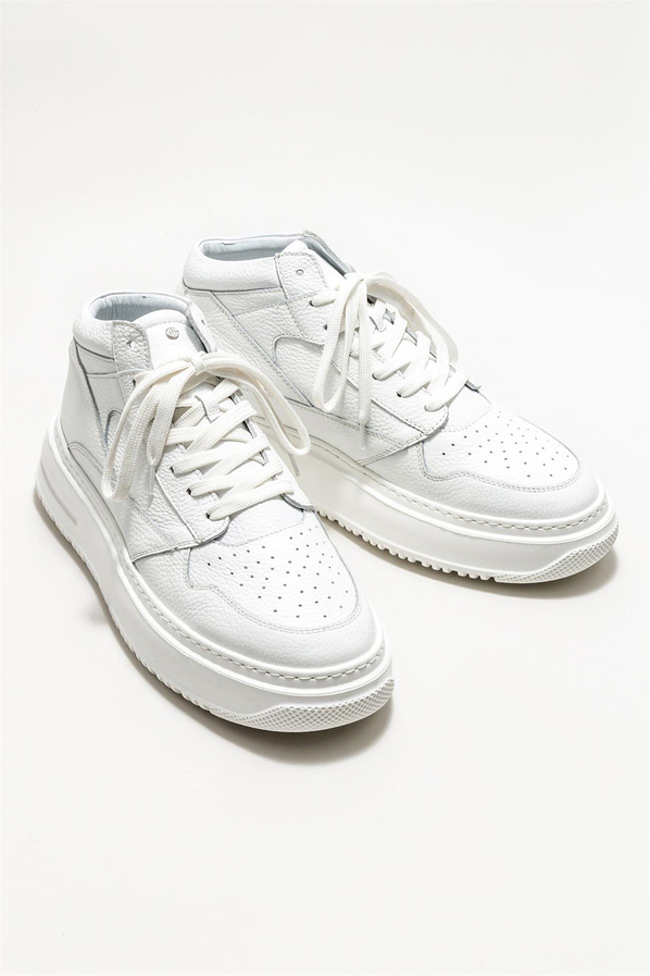 Beyaz deri erkek bot - Elle Shoes