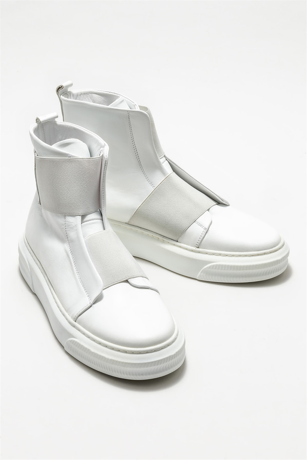 Beyaz deri erkek bot - Elle Shoes