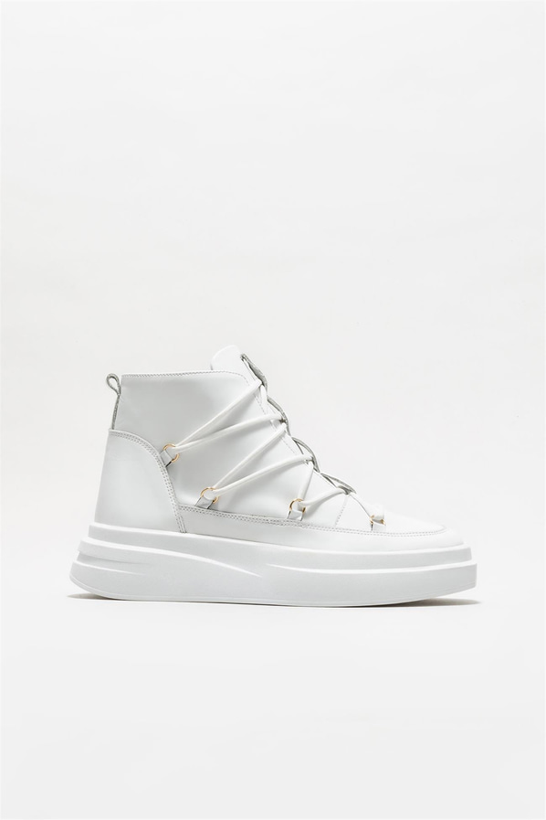 Beyaz deri erkek bot - Elle Shoes