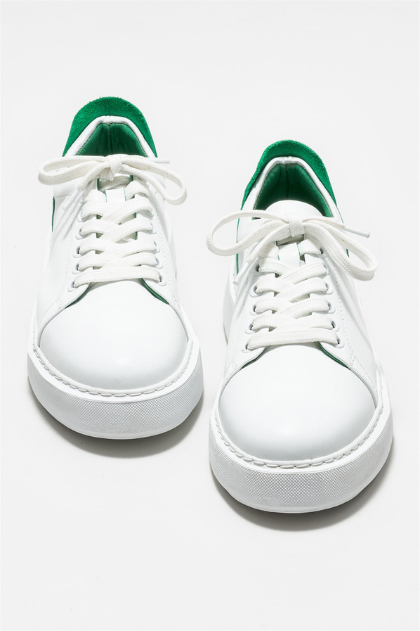 Beyaz deri kadın sneaker - Elle Shoes