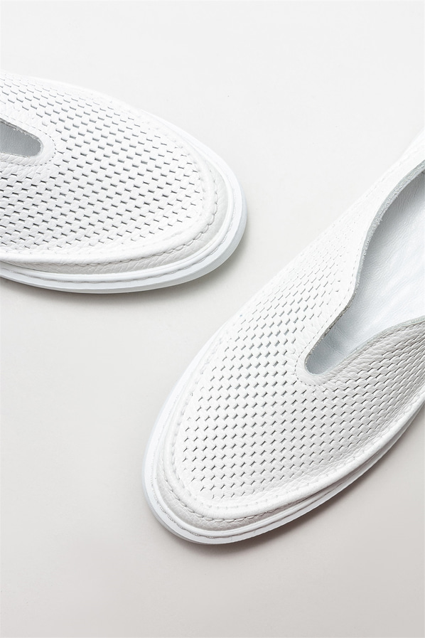 Beyaz deri kadın spor ayakkabı - Elle Shoes