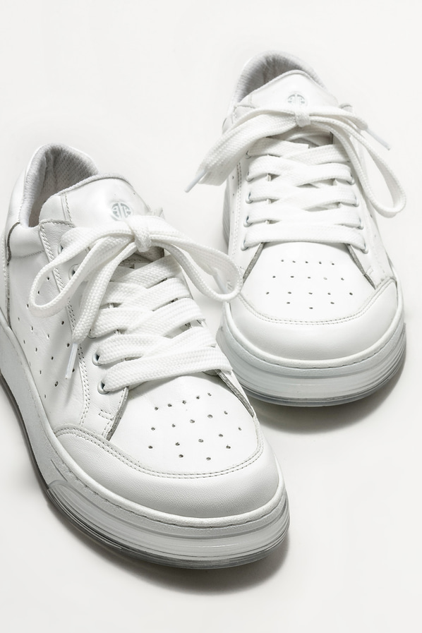 Beyaz deri kadın spor ayakkabı - Elle Shoes