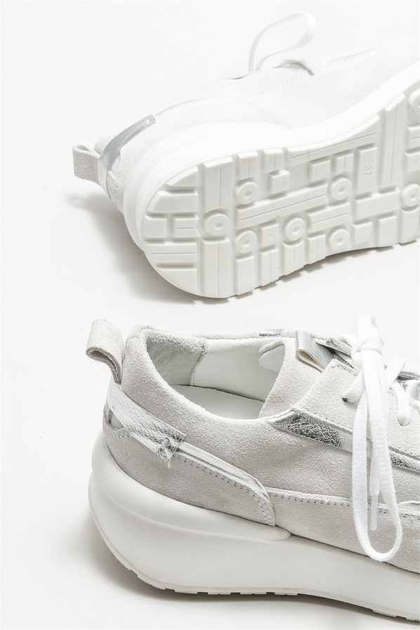 Beyaz deri kadın spor ayakkabı - Elle Shoes