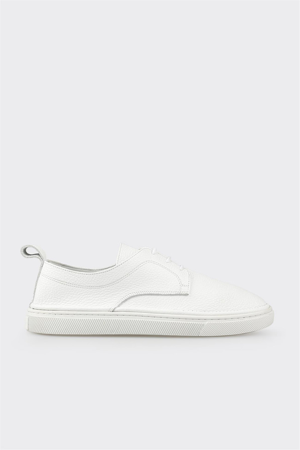 Beyaz deri kadın sneaker - Elle Shoes