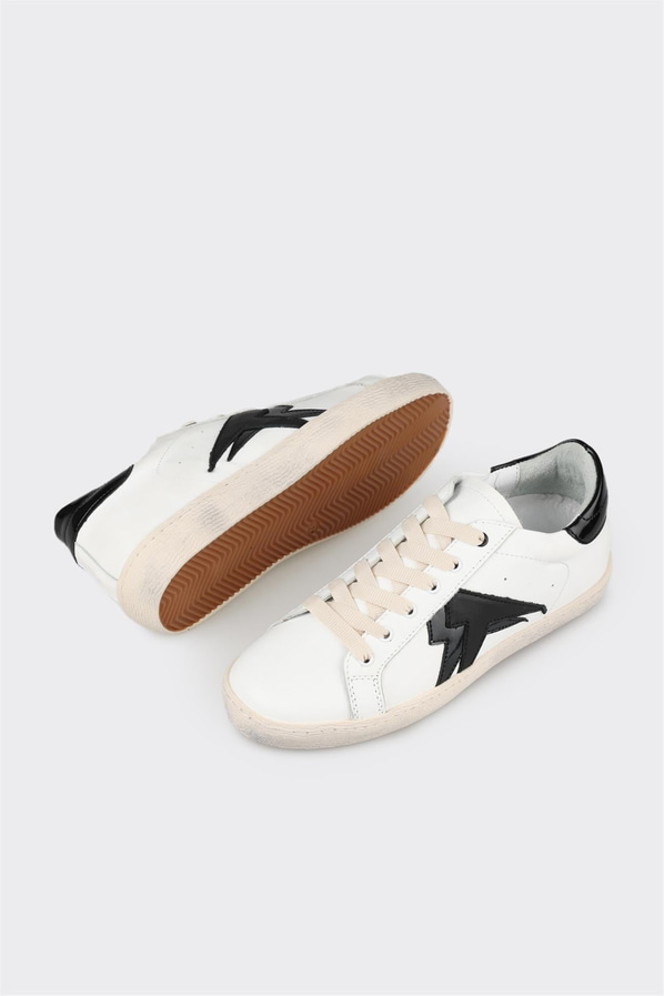 Beyaz deri kadın sneaker - Elle Shoes