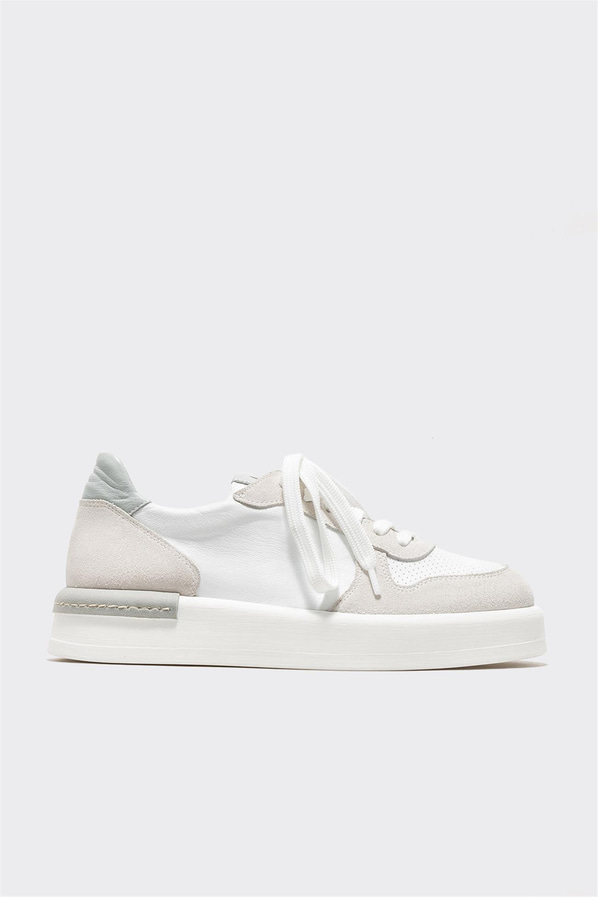 Beyaz deri kadın sneaker - Elle Shoes