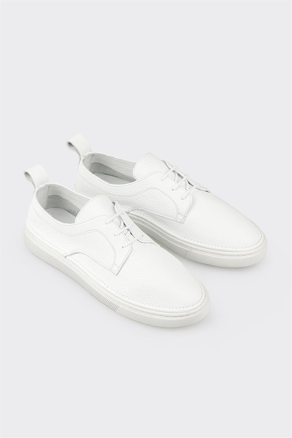 Beyaz deri kadın sneaker - Elle Shoes